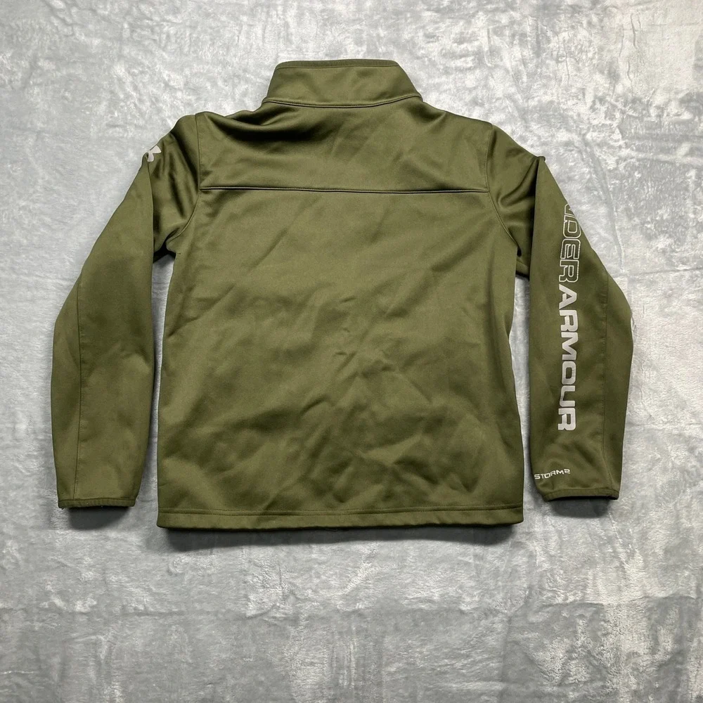 Under Armour ColdGear Infrared Kids Youth Jacket Green Full Zip Athletic Large